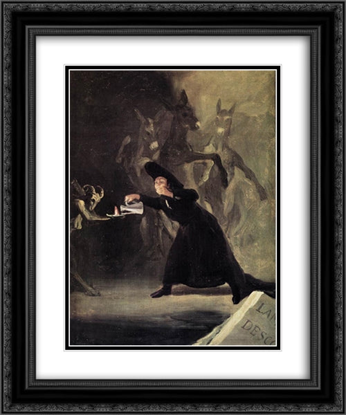 The Bewitched Man 20x24 Black Ornate Wood Framed Art Print Poster with Double Matting by Goya, Francisco