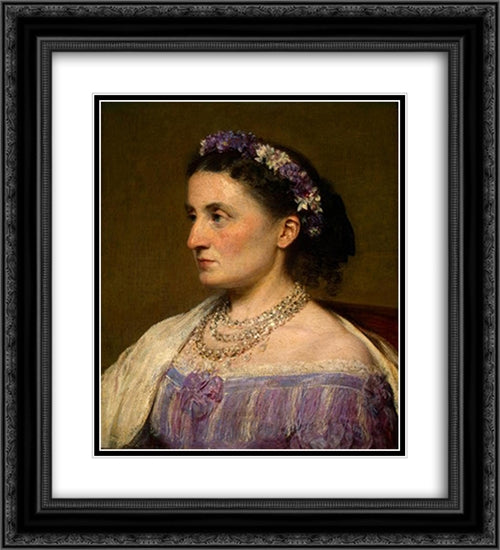 Duchess de Fitz-James 20x22 Black Ornate Wood Framed Art Print Poster with Double Matting by Fantin Latour, Henri