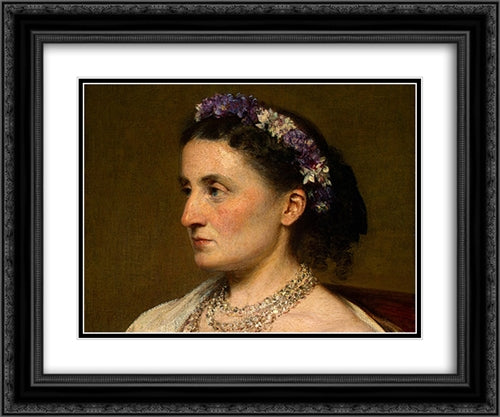 Duchess de Fitz-James [detail: 1] 24x20 Black Ornate Wood Framed Art Print Poster with Double Matting by Fantin Latour, Henri