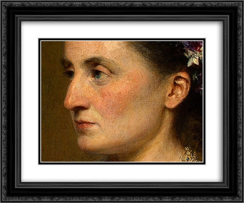 Duchess de Fitz-James [detail: 2] 24x20 Black Ornate Wood Framed Art Print Poster with Double Matting by Fantin Latour, Henri