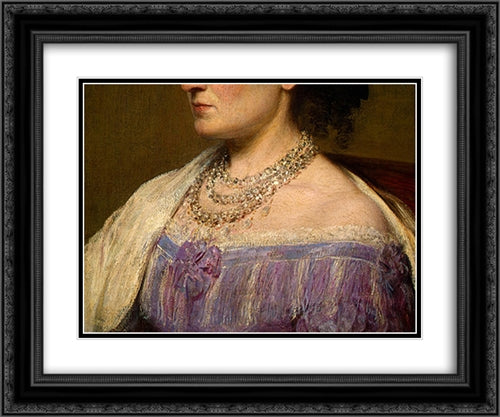 Duchess de Fitz-James [detail: 3] 24x20 Black Ornate Wood Framed Art Print Poster with Double Matting by Fantin Latour, Henri