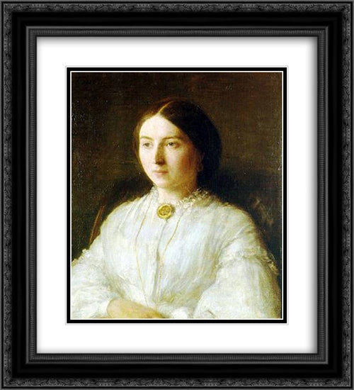 Ritratto di Ruth Edwards 20x22 Black Ornate Wood Framed Art Print Poster with Double Matting by Fantin Latour, Henri