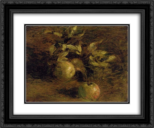 Apples 24x20 Black Ornate Wood Framed Art Print Poster with Double Matting by Fantin Latour, Henri