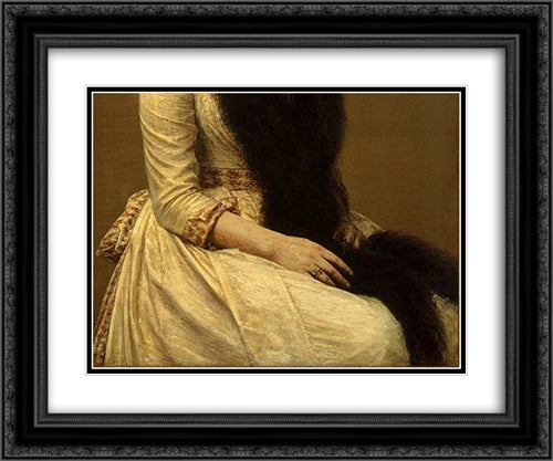 Portrait of Sonia [detail: 2] 24x20 Black Ornate Wood Framed Art Print Poster with Double Matting by Fantin Latour, Henri