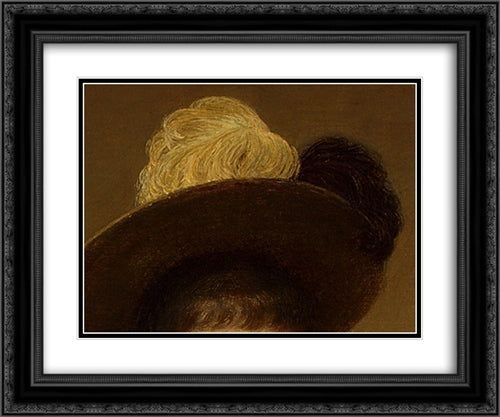 Portrait of Sonia [detail: 4] 24x20 Black Ornate Wood Framed Art Print Poster with Double Matting by Fantin Latour, Henri