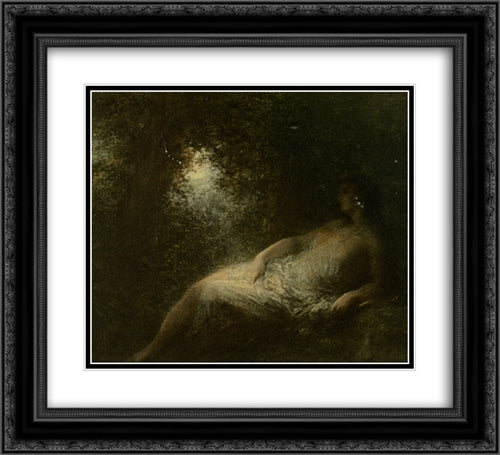 Diana 22x20 Black Ornate Wood Framed Art Print Poster with Double Matting by Fantin Latour, Henri