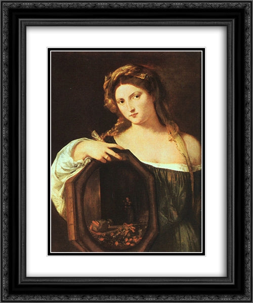 Profane Love (Vanity) 20x24 Black Ornate Wood Framed Art Print Poster with Double Matting by Titian