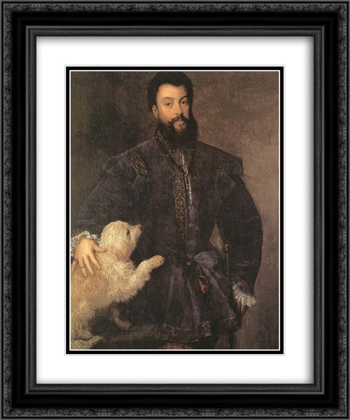 Federigo Gonzaga, Duke of Mantua 20x24 Black Ornate Wood Framed Art Print Poster with Double Matting by Titian