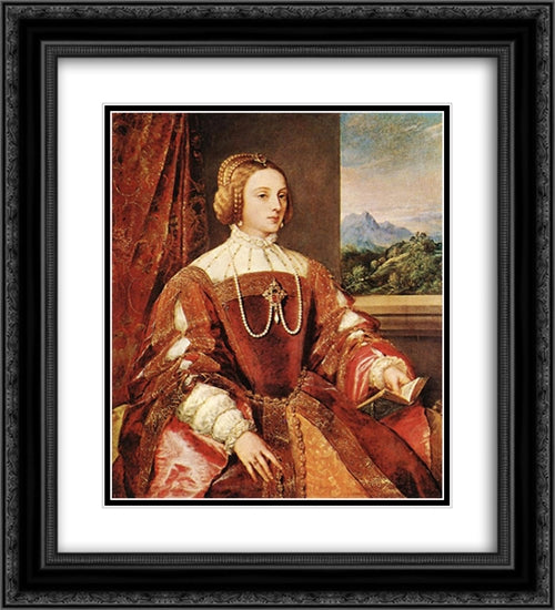 Empress Isabel of Portugal 20x22 Black Ornate Wood Framed Art Print Poster with Double Matting by Titian