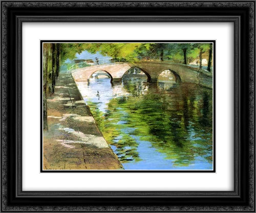 Reflections 24x20 Black Ornate Wood Framed Art Print Poster with Double Matting by Chase, William Merritt