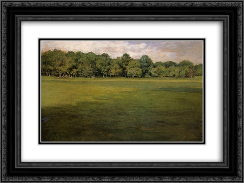 Prospect Park 24x18 Black Ornate Wood Framed Art Print Poster with Double Matting by Chase, William Merritt