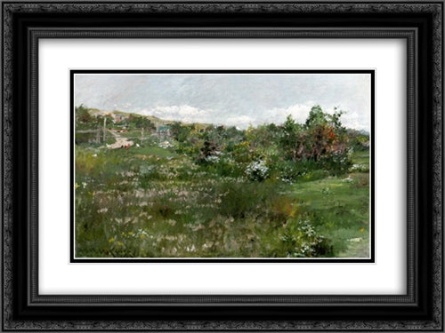 Shinnecock Landscape 24x18 Black Ornate Wood Framed Art Print Poster with Double Matting by Chase, William Merritt