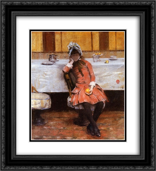 Young Girl on an Ocean Steamer 20x22 Black Ornate Wood Framed Art Print Poster with Double Matting by Chase, William Merritt