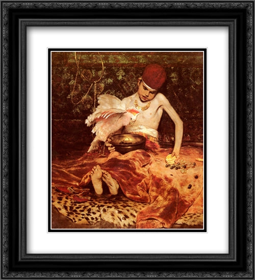 Unexpected Intrusion 20x22 Black Ornate Wood Framed Art Print Poster with Double Matting by Chase, William Merritt