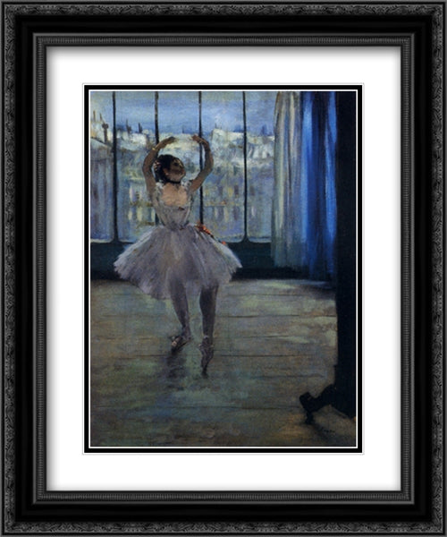 Dancer At The Photographer's Studio 20x24 Black Ornate Wood Framed Art Print Poster with Double Matting by Degas, Edgar