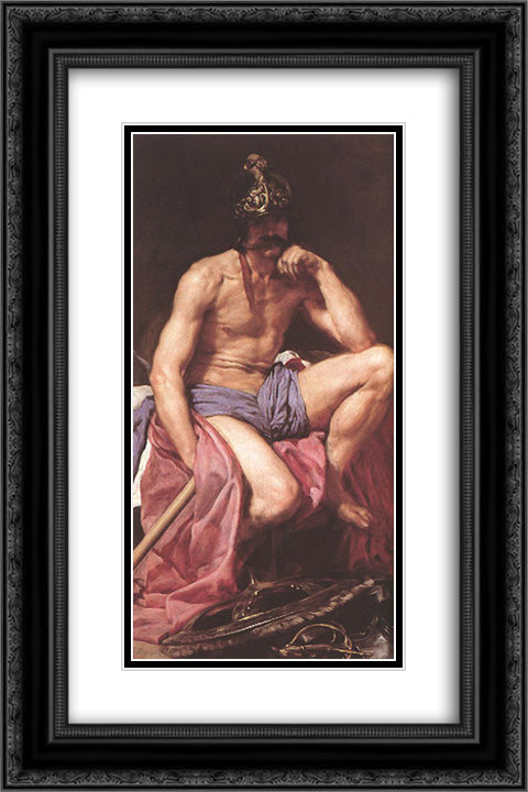 Mars, God of War 16x24 Black Ornate Wood Framed Art Print Poster with Double Matting by Velazquez, Diego