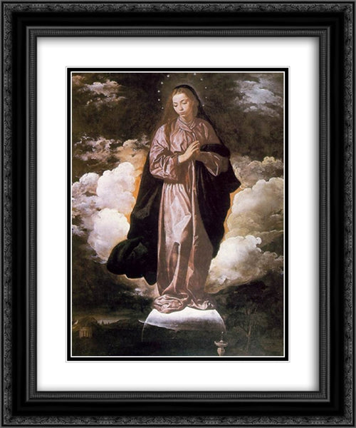 The Immaculate Conception 20x24 Black Ornate Wood Framed Art Print Poster with Double Matting by Velazquez, Diego