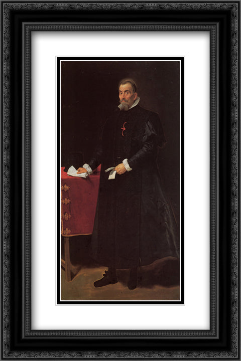 Don Diego del Corral y Arellano 16x24 Black Ornate Wood Framed Art Print Poster with Double Matting by Velazquez, Diego