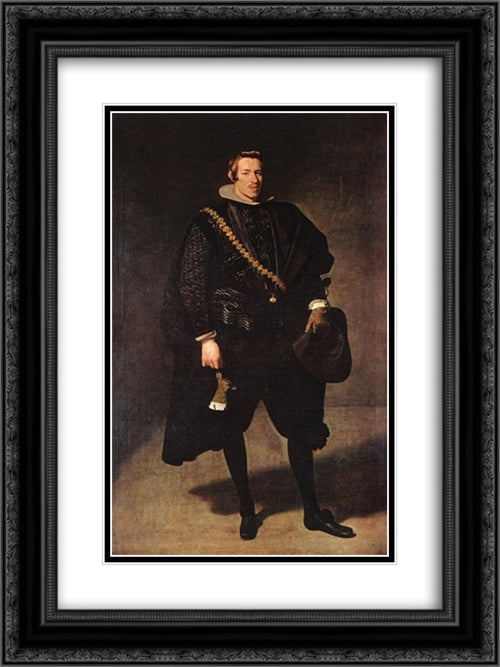 Infante Don Carlos 18x24 Black Ornate Wood Framed Art Print Poster with Double Matting by Velazquez, Diego