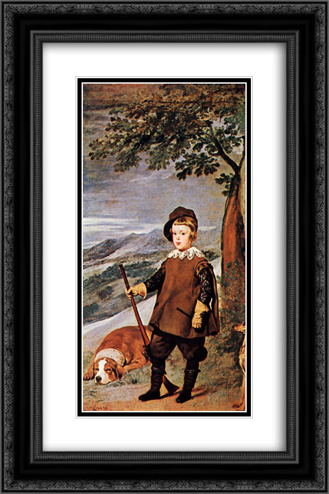 Prince Baltasar Carlos as Hunter 16x24 Black Ornate Wood Framed Art Print Poster with Double Matting by Velazquez, Diego