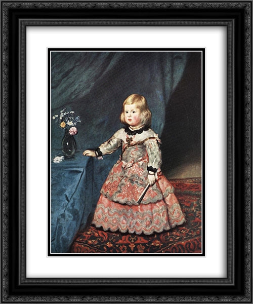 Infanta Marguarite Therese 20x24 Black Ornate Wood Framed Art Print Poster with Double Matting by Velazquez, Diego