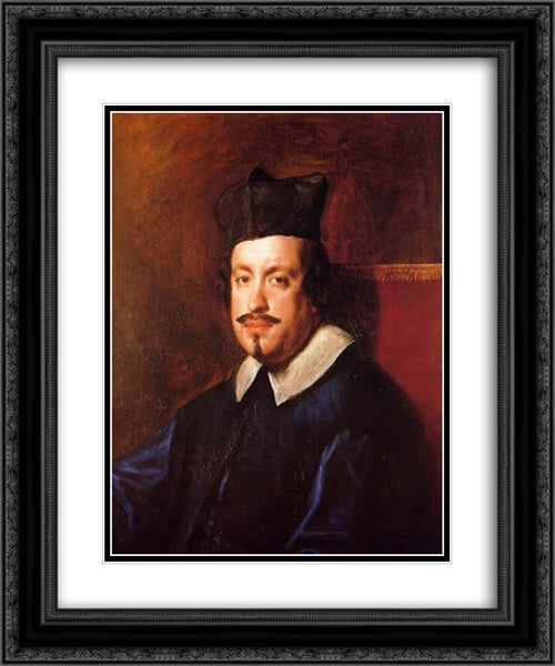 Camillo Massimi 20x24 Black Ornate Wood Framed Art Print Poster with Double Matting by Velazquez, Diego