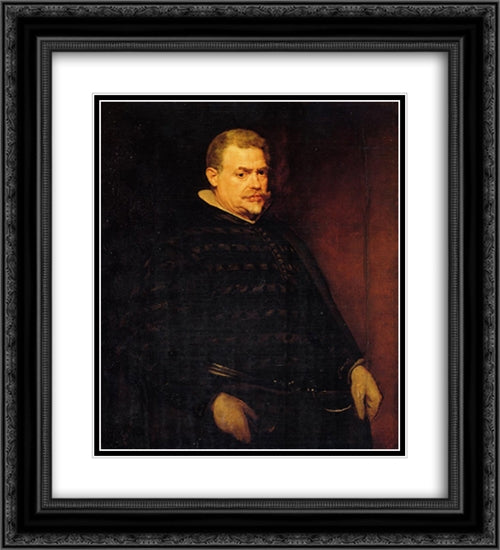 Don Juan Mateos 20x22 Black Ornate Wood Framed Art Print Poster with Double Matting by Velazquez, Diego