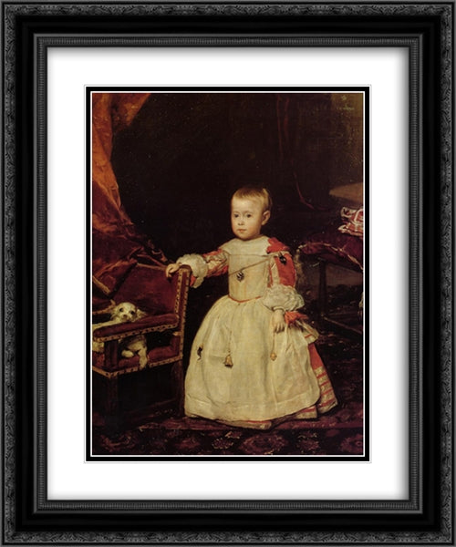 Prince Felipe Prospero 20x24 Black Ornate Wood Framed Art Print Poster with Double Matting by Velazquez, Diego