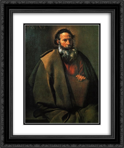 Saint Paul 20x24 Black Ornate Wood Framed Art Print Poster with Double Matting by Velazquez, Diego