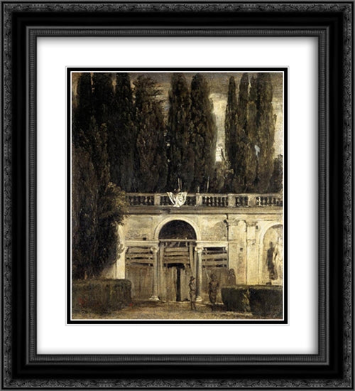 Villa Medici, Grotto'Loggia Facade 20x22 Black Ornate Wood Framed Art Print Poster with Double Matting by Velazquez, Diego