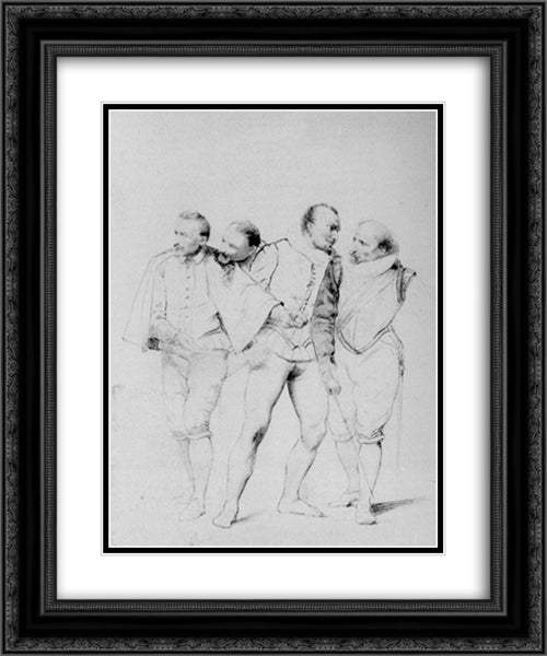 Pencil Study II 20x24 Black Ornate Wood Framed Art Print Poster with Double Matting by Delaroche, Paul