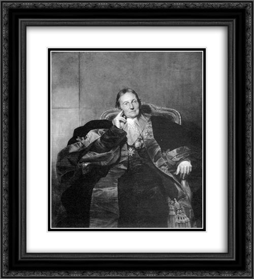 Portrait of a Marquise 20x22 Black Ornate Wood Framed Art Print Poster with Double Matting by Delaroche, Paul