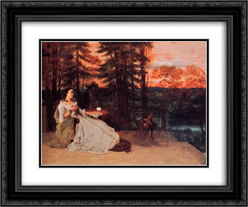 The Lady of Frankfurt 24x20 Black Ornate Wood Framed Art Print Poster with Double Matting by Courbet, Gustave