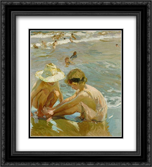 The Wounded Foot 20x22 Black Ornate Wood Framed Art Print Poster with Double Matting by Sorolla, Joaquin