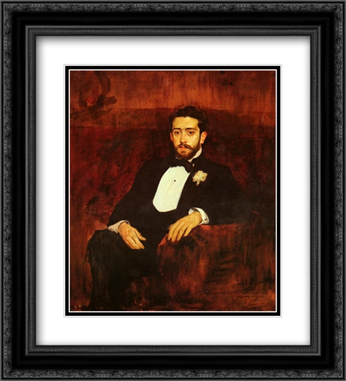 Retrato del abogado Don Silverio de la Torre y Eguia 20x22 Black Ornate Wood Framed Art Print Poster with Double Matting by Sorolla, Joaquin