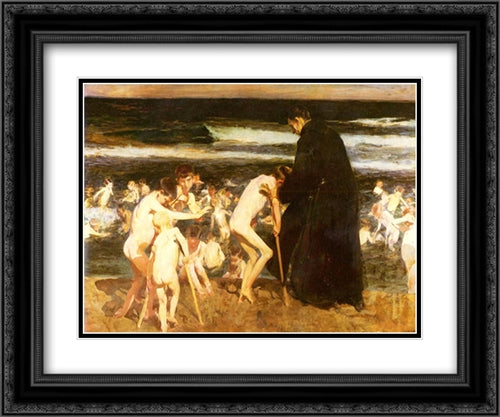 Sad Inheritance 24x20 Black Ornate Wood Framed Art Print Poster with Double Matting by Sorolla, Joaquin