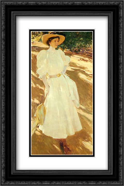 Maria en La Granja 16x24 Black Ornate Wood Framed Art Print Poster with Double Matting by Sorolla, Joaquin