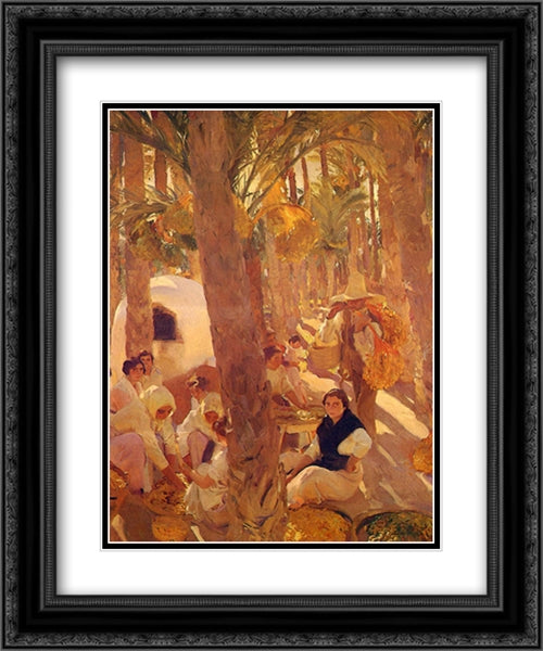 Palm Grove 20x24 Black Ornate Wood Framed Art Print Poster with Double Matting by Sorolla, Joaquin