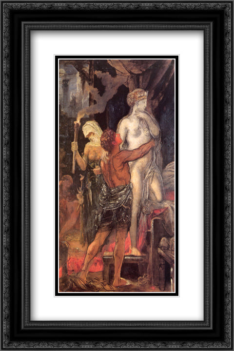 Messalina 16x24 Black Ornate Wood Framed Art Print Poster with Double Matting by Moreau, Gustave