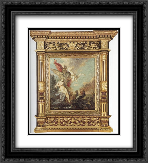 Andromeda 20x22 Black Ornate Wood Framed Art Print Poster with Double Matting by Moreau, Gustave