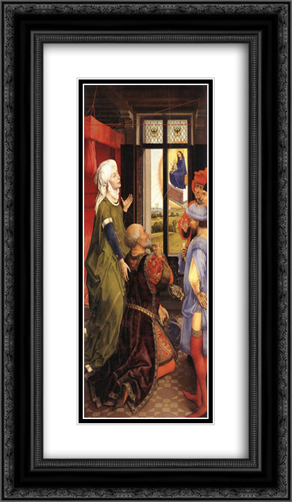 Bladelin Triptych: left wing 14x24 Black Ornate Wood Framed Art Print Poster with Double Matting by van der Weyden, Rogier