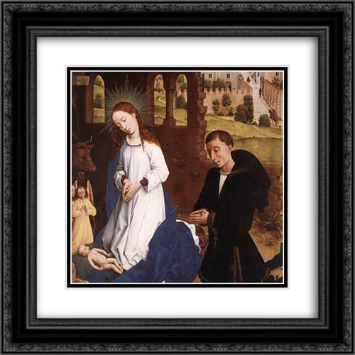 Bladelin Triptych: central panel [detail: 1] 20x20 Black Ornate Wood Framed Art Print Poster with Double Matting by van der Weyden, Rogier