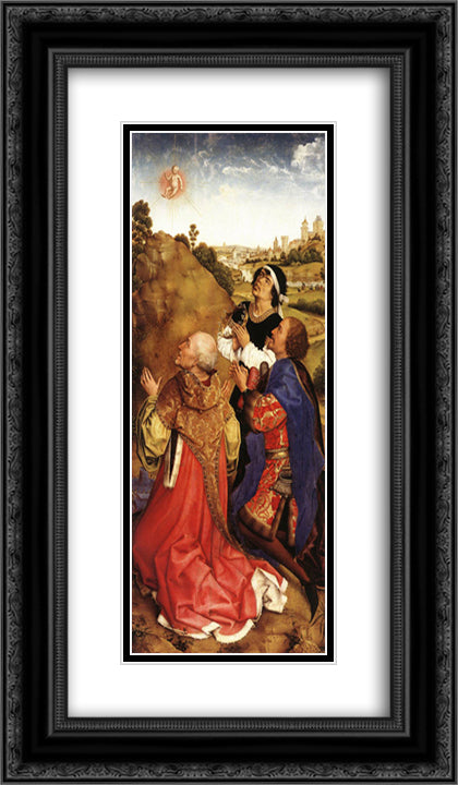 Bladelin Triptych: right wing 14x24 Black Ornate Wood Framed Art Print Poster with Double Matting by van der Weyden, Rogier