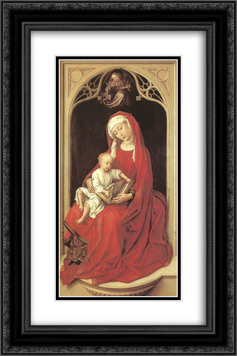 Virgin and Child 16x24 Black Ornate Wood Framed Art Print Poster with Double Matting by van der Weyden, Rogier