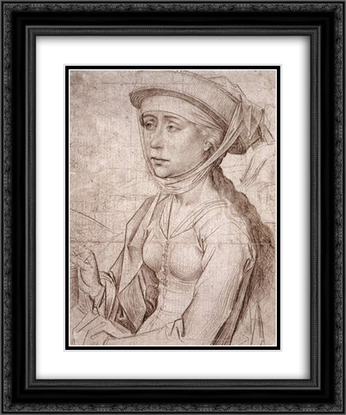 St Mary Magdalene 20x24 Black Ornate Wood Framed Art Print Poster with Double Matting by van der Weyden, Rogier