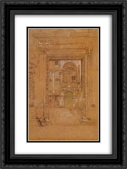 Ste Giovanni Apostolo et Evangelistae 18x24 Black Ornate Wood Framed Art Print Poster with Double Matting by Whistler, James McNeill