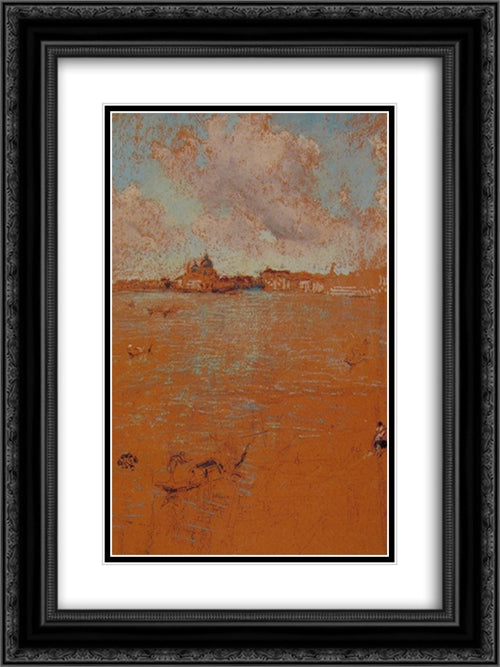 Venetian Scene 18x24 Black Ornate Wood Framed Art Print Poster with Double Matting by Whistler, James McNeill