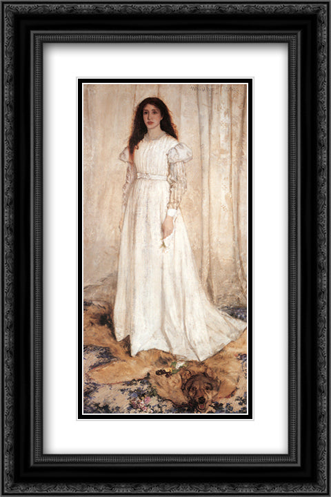 Symphony in White No. 1: The White Girl 16x24 Black Ornate Wood Framed Art Print Poster with Double Matting by Whistler, James McNeill