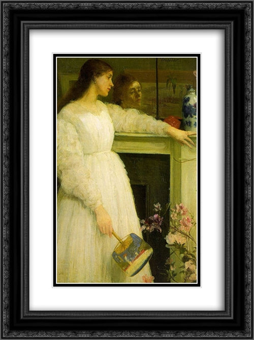 Symphony in White no.2: The Little White Girl 18x24 Black Ornate Wood Framed Art Print Poster with Double Matting by Whistler, James McNeill