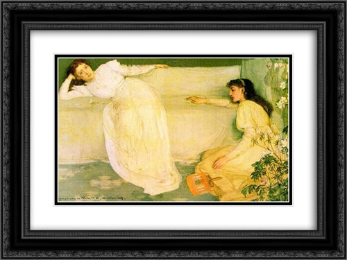 Symphony in White no.3 24x18 Black Ornate Wood Framed Art Print Poster with Double Matting by Whistler, James McNeill